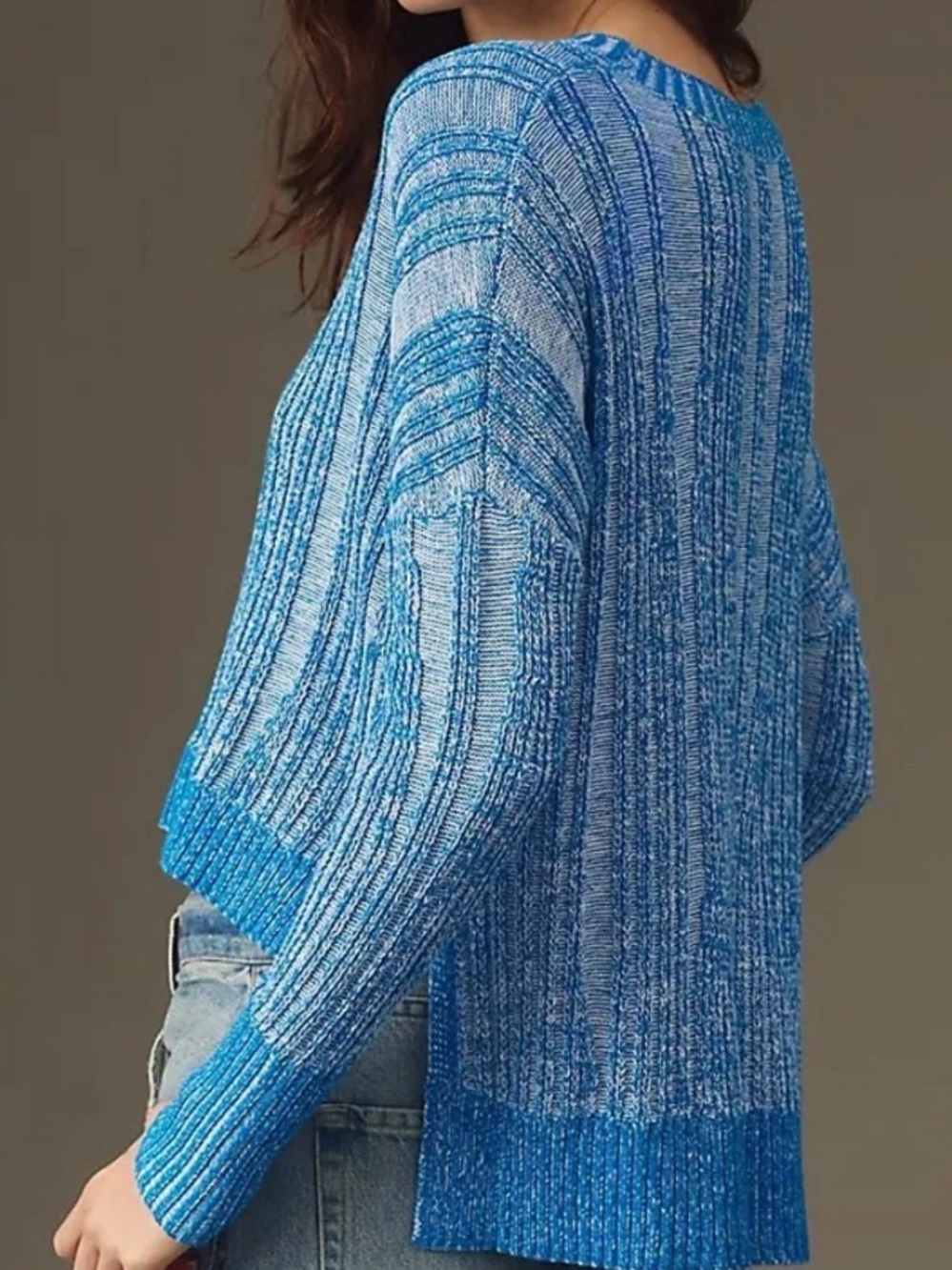 Pilcro by Anthropologie Textured High-Low Pullover Sweater Size L - Picture 2 of 5